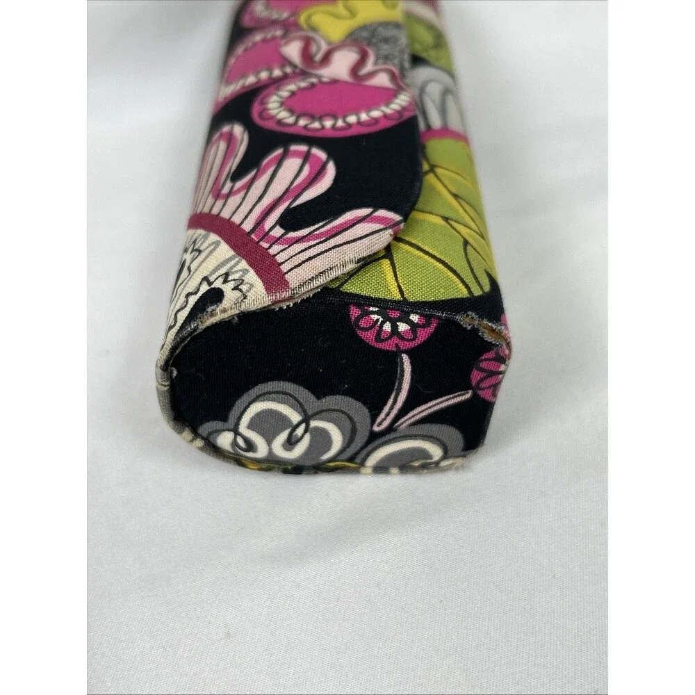 Vera Bradley Glasses Case Paisley Floral Print Black Pink